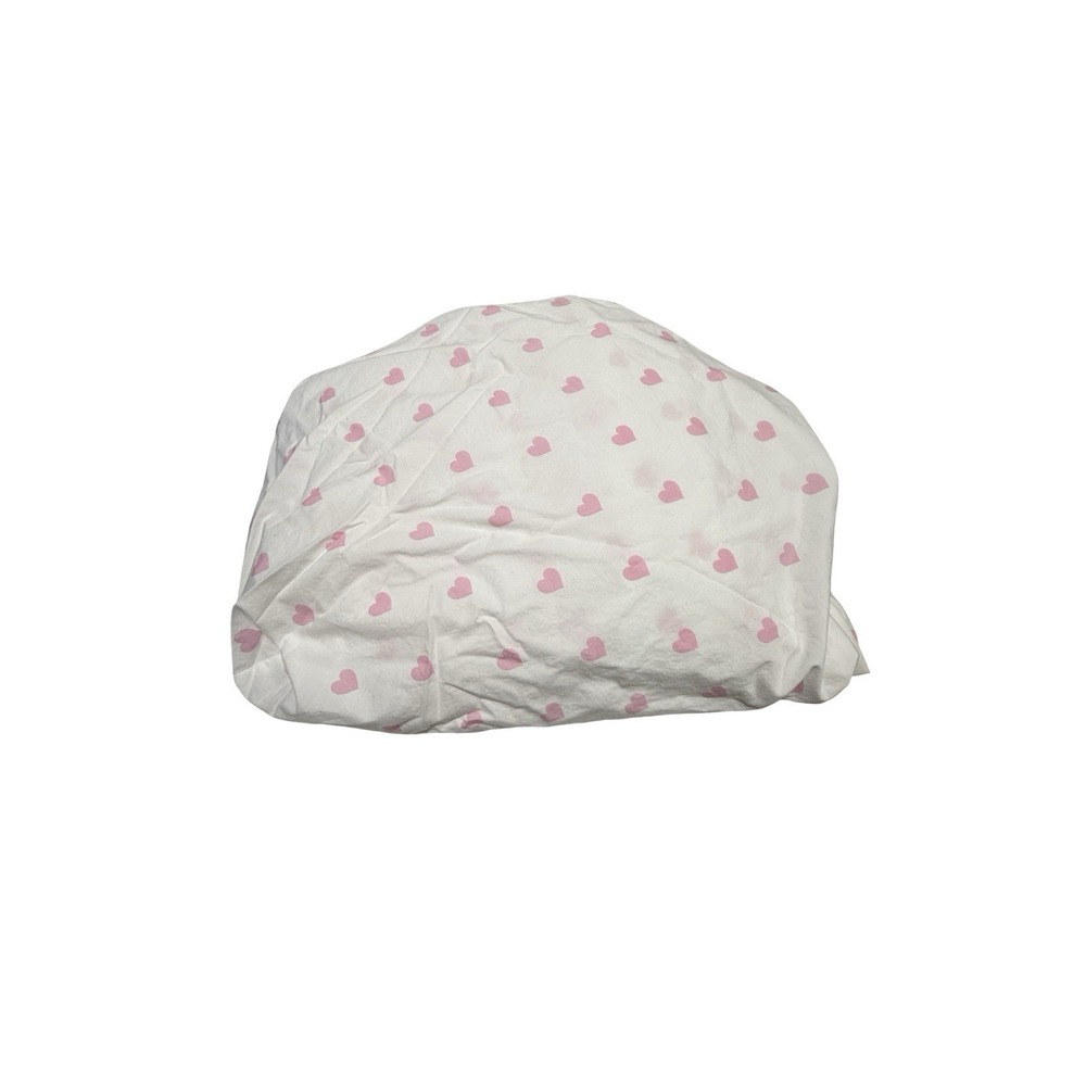 Pottery Barn Kids Twin Fitted Sheet Only Pink Hearts W‎ Organic Cotton Girls